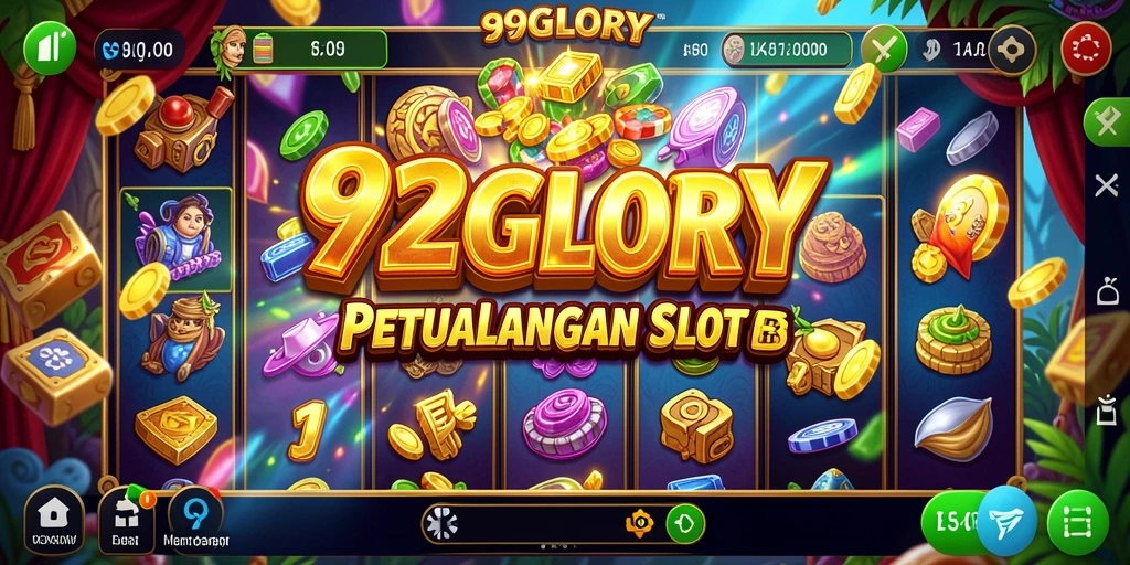 Gambaran gameplay Slot 92GLORY yang penuh warna dan menarik.