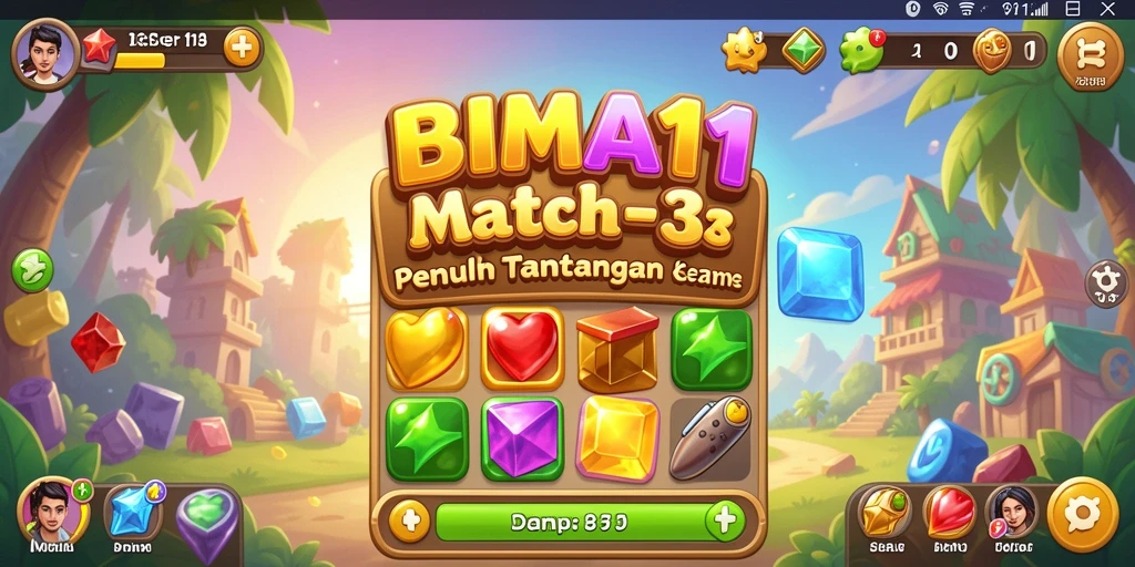Gameplay seru BIMA11 dengan tantangan Match-3 yang memikat.