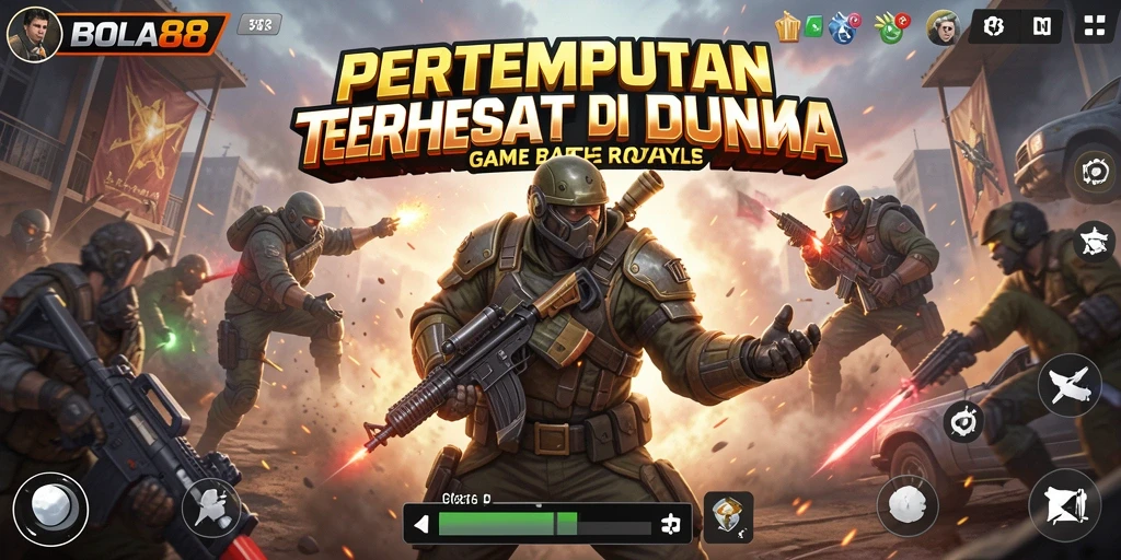 Screenshot BOLA88 menampilkan aksi pertempuran yang intens.
