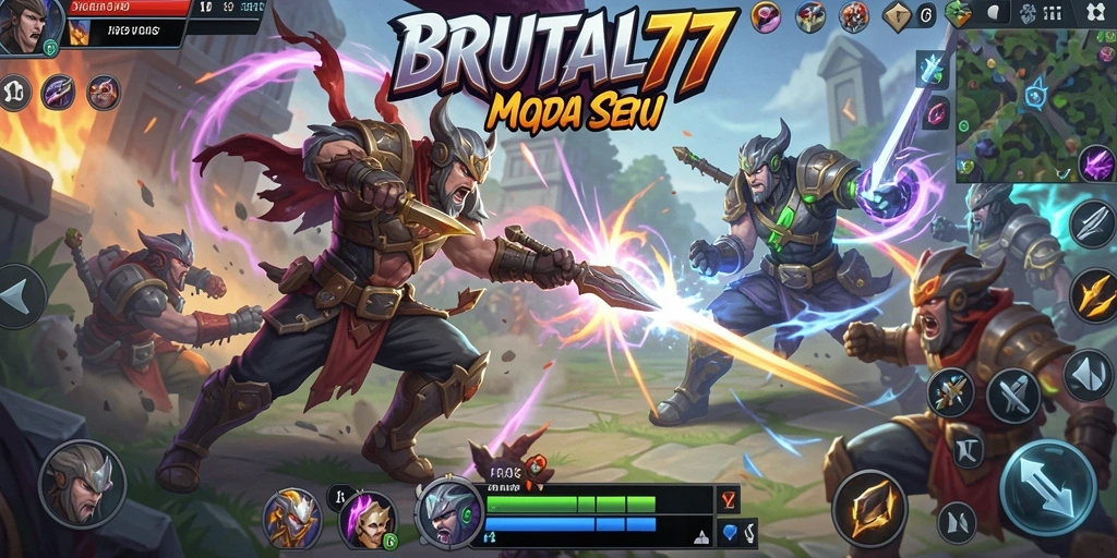 Gameplay seru dan strategi tim dalam BRUTAL77.