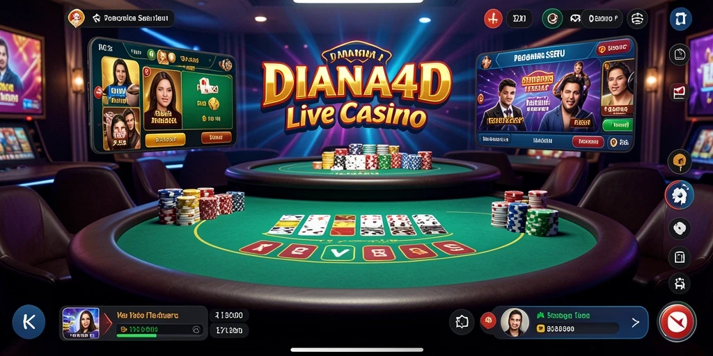 Tampilan interaktif permainan Live Casino DIANA4D yang mendebarkan.