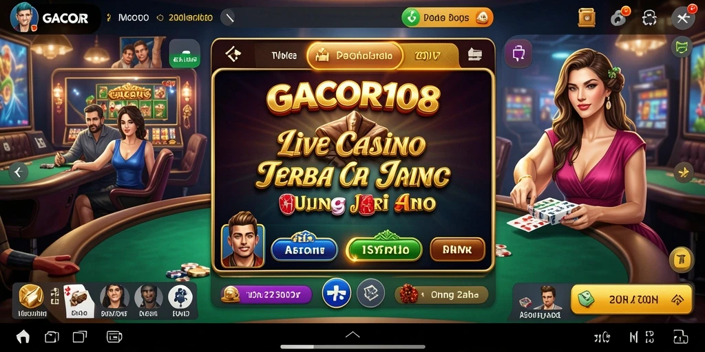 Tampilan gameplay Live Casino yang menegangkan di GACOR108.