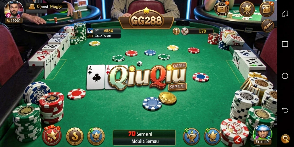Screenshot utama GG288 menampilkan gameplay QiuQiu yang seru.
