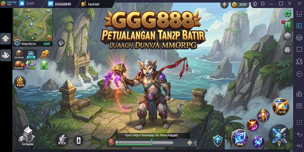 Screenshot GGG888 menampilkan aksi petualangan seru dalam dunia MMORPG.