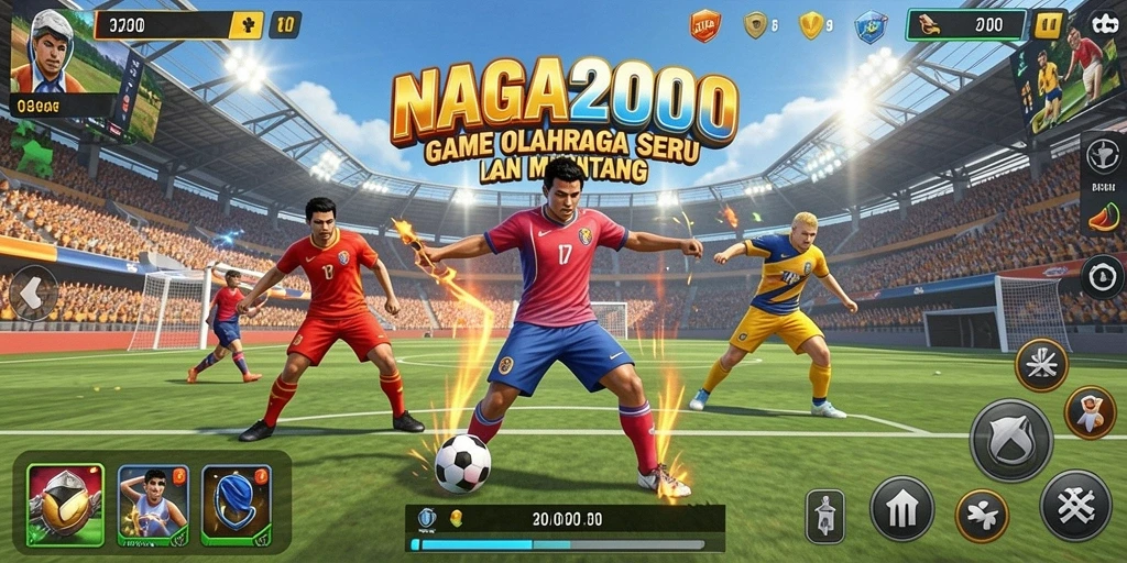 Screenshot gameplay NAGA2000 menampilkan aksi olahraga yang seru.