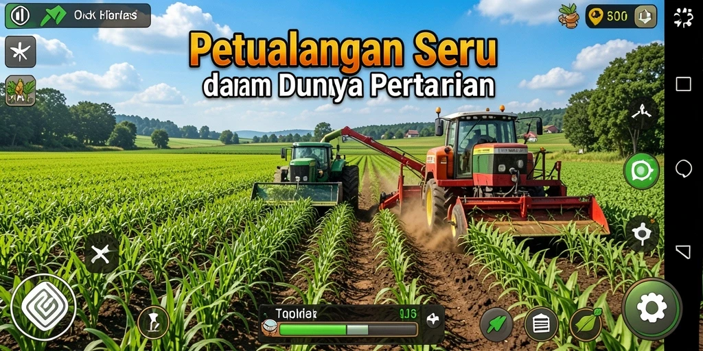 Tampilan indah gameplay OKJK dalam dunia pertanian.