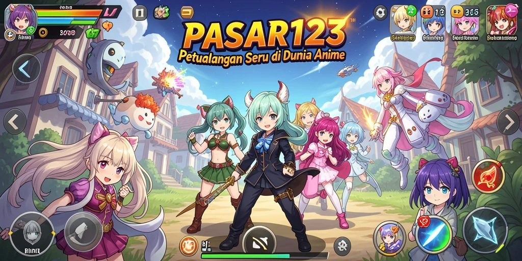 Tampilan gameplay seru dalam dunia anime yang penuh warna.