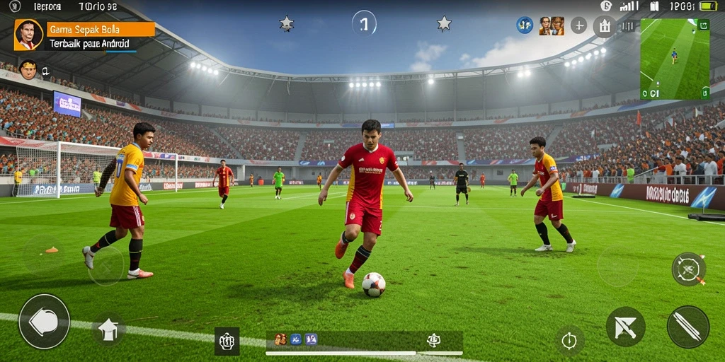 Screenshot PG11 menampilkan pertandingan sepak bola yang penuh aksi.