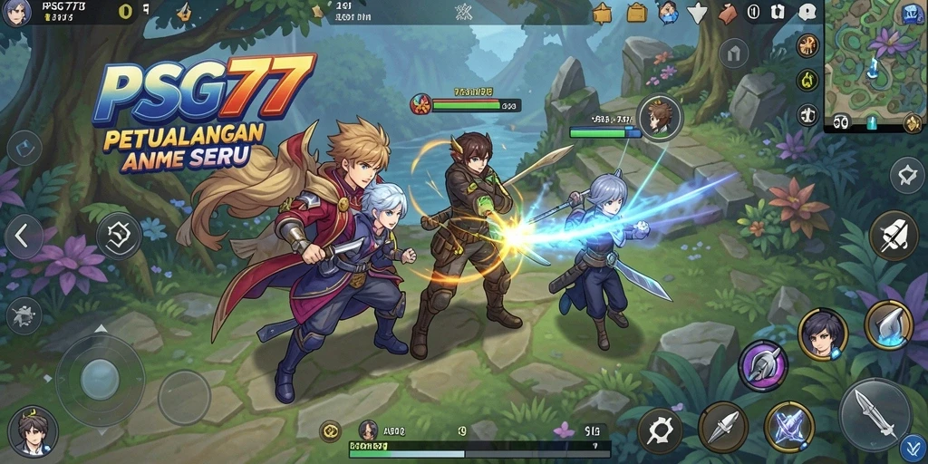 Tampilan gameplay seru dari PSG77 yang penuh aksi Anime.
