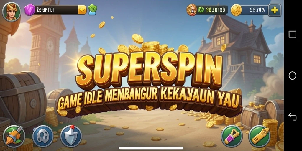 Tampilan screenshot <strong>SUPERSPIN</strong> menunjukkan gameplay seru dan interaktif dalam mengelola kekayaan.