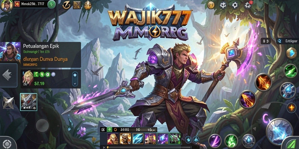 Screenshot utama WAJIK777 menampilkan karakter dalam aksi di dunia MMORPG.