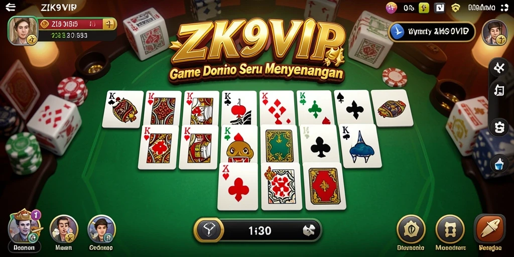 Tampilan grafis ZK9VIP yang menarik saat bermain Domino.